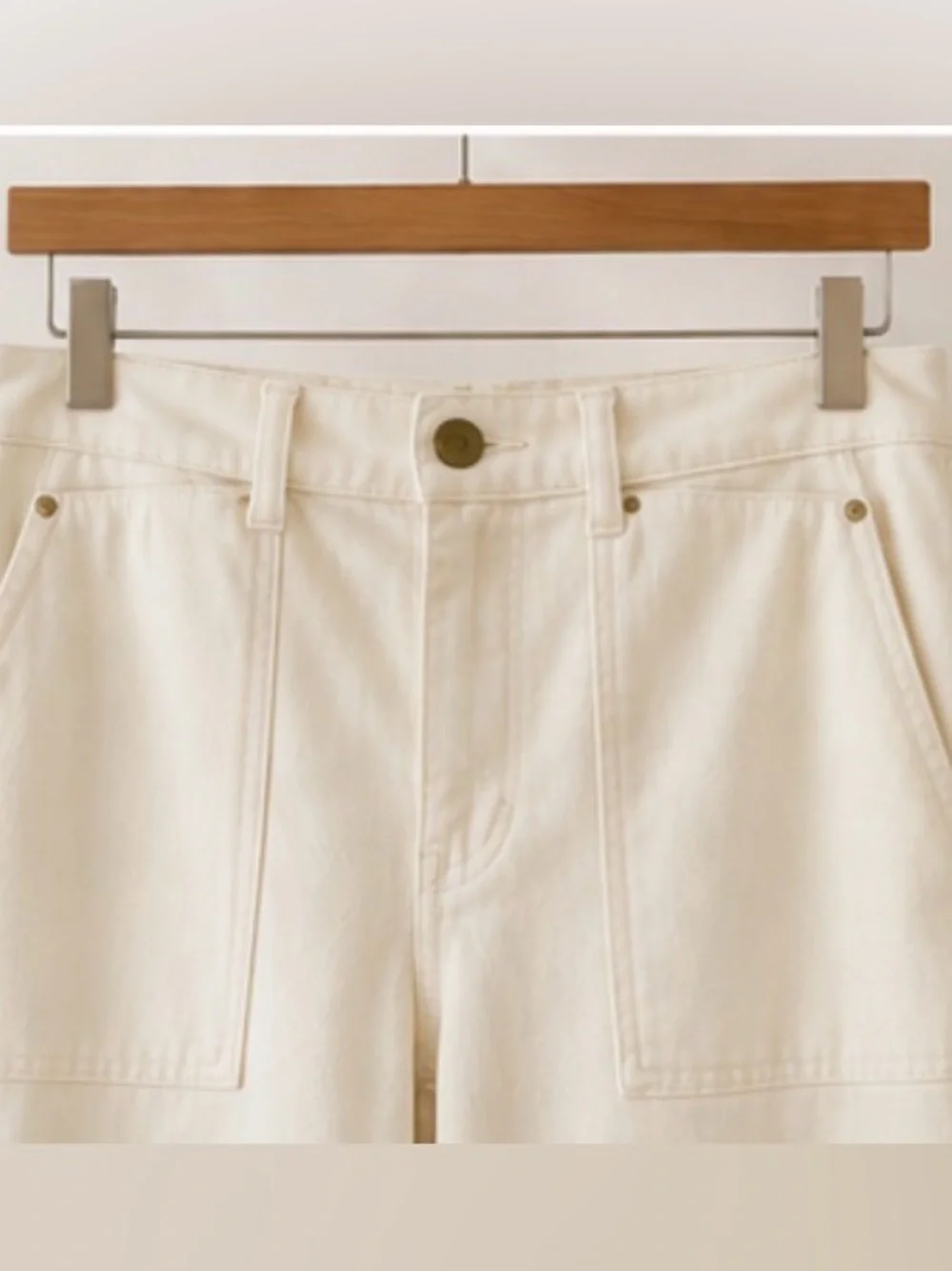J. Crew Cream Wide-Leg High-Rise Jeans